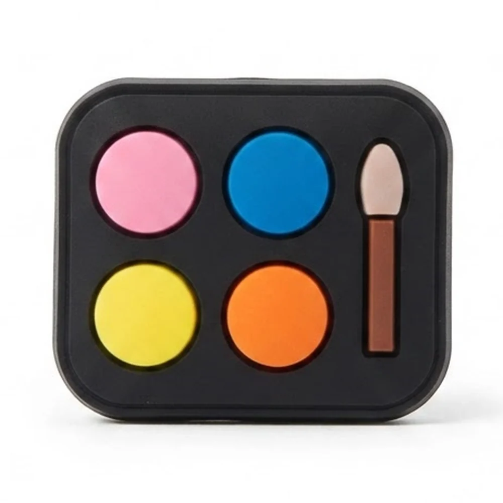 Jibbitz palette de maquillage noire à quatre fards colorés avec pinceau