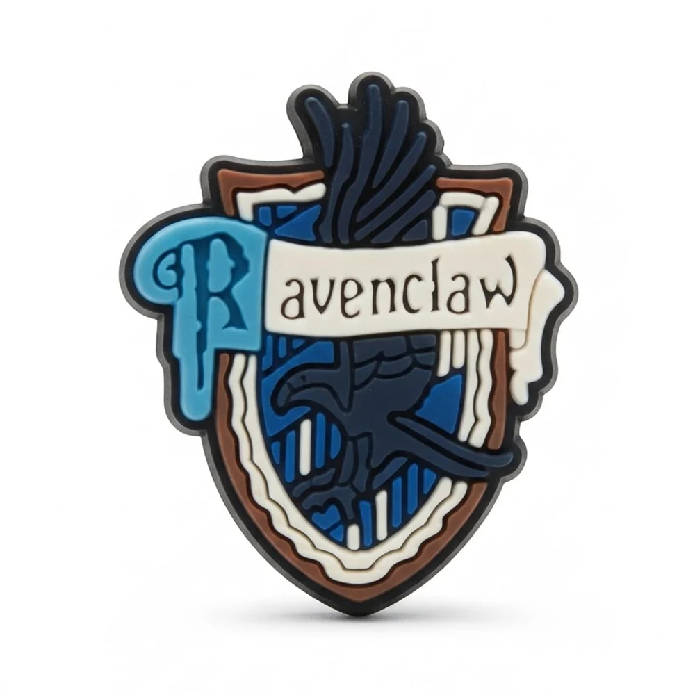 Jibbitz blason Serdaigle bleu avec aigle, charm Crocs Harry Potter en PVC
