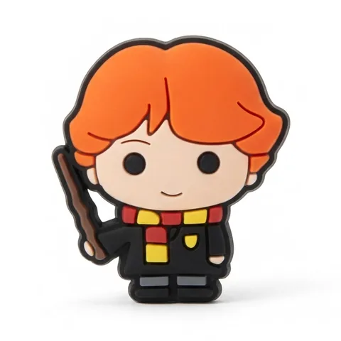 Jibbitz Ron Weasley chibi avec baguette et écharpe Gryffondor, charm Crocs